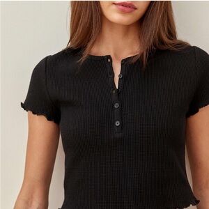 Reformation Laguna Black Crop Top